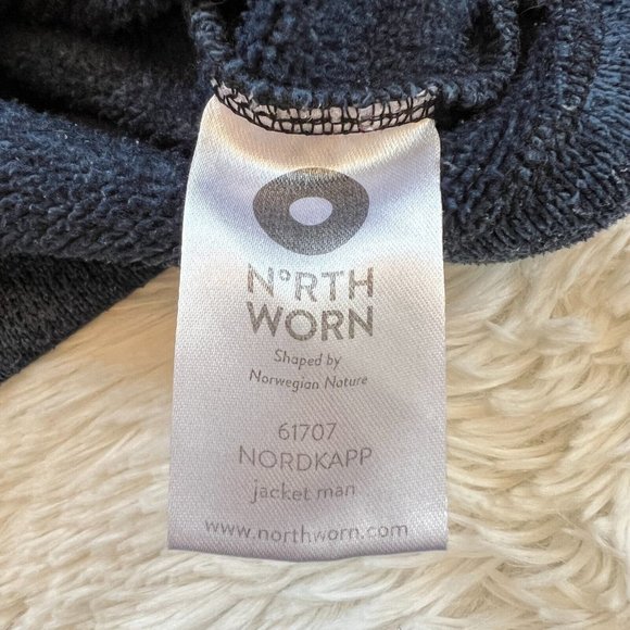 North Worn Mens Jacket Medium Blue Full Zip Hoodie Pockets Norwegian 157738 - Picture 4 of 9